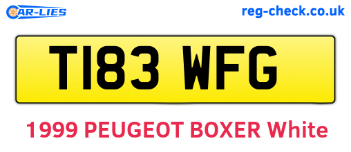 T183WFG are the vehicle registration plates.