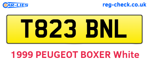 T823BNL are the vehicle registration plates.