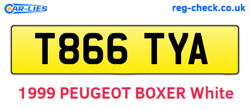 T866TYA are the vehicle registration plates.