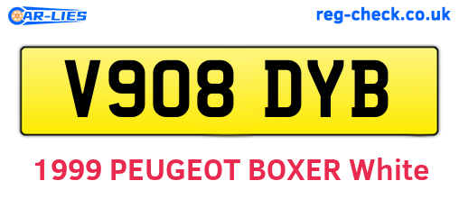V908DYB are the vehicle registration plates.