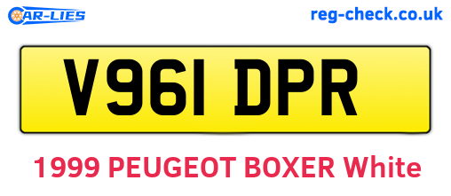 V961DPR are the vehicle registration plates.