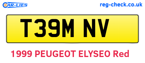 T39MNV are the vehicle registration plates.