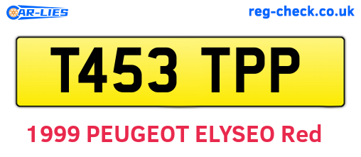 T453TPP are the vehicle registration plates.