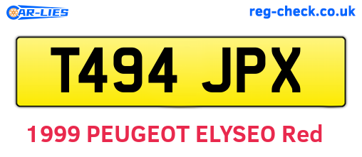 T494JPX are the vehicle registration plates.