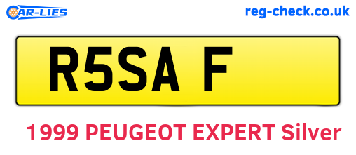R5SAF are the vehicle registration plates.