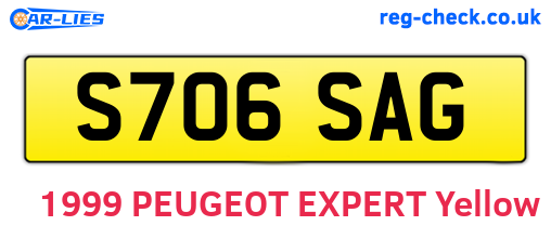 S706SAG are the vehicle registration plates.