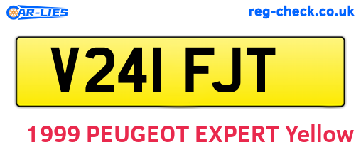 V241FJT are the vehicle registration plates.
