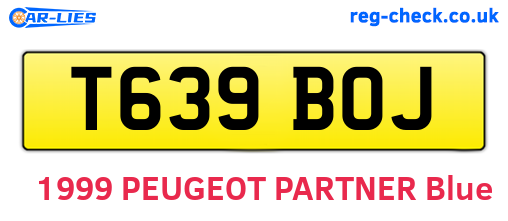 T639BOJ are the vehicle registration plates.