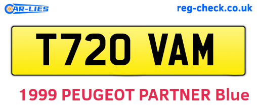 T720VAM are the vehicle registration plates.
