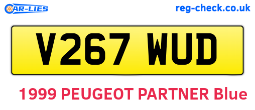 V267WUD are the vehicle registration plates.