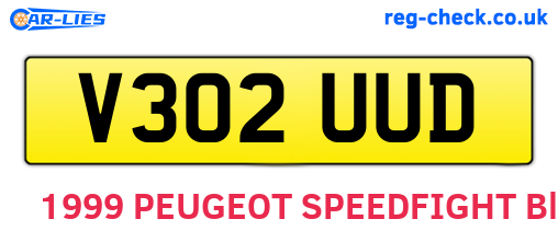 V302UUD are the vehicle registration plates.