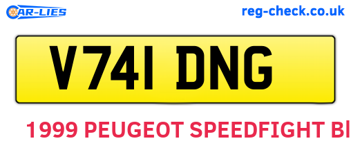 V741DNG are the vehicle registration plates.