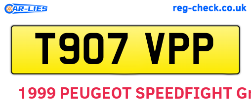 T907VPP are the vehicle registration plates.