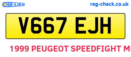 V667EJH are the vehicle registration plates.