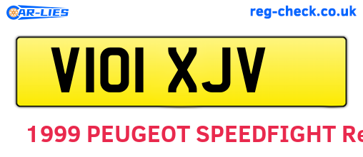 V101XJV are the vehicle registration plates.