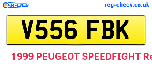 V556FBK are the vehicle registration plates.