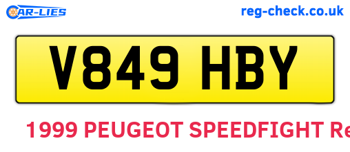 V849HBY are the vehicle registration plates.