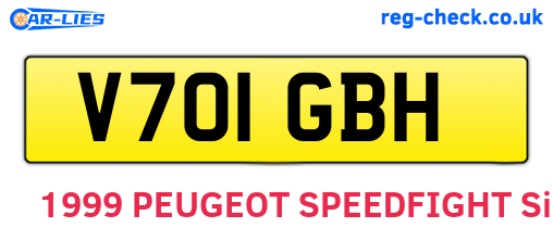 V701GBH are the vehicle registration plates.