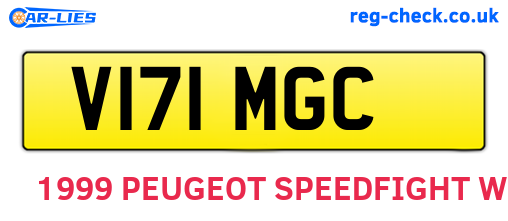 V171MGC are the vehicle registration plates.