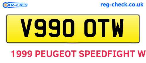 V990OTW are the vehicle registration plates.