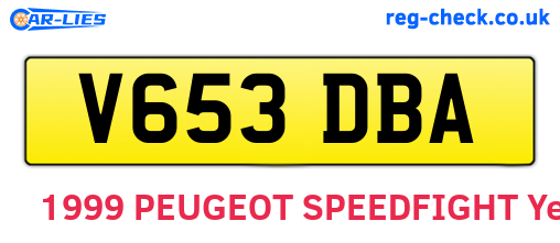 V653DBA are the vehicle registration plates.