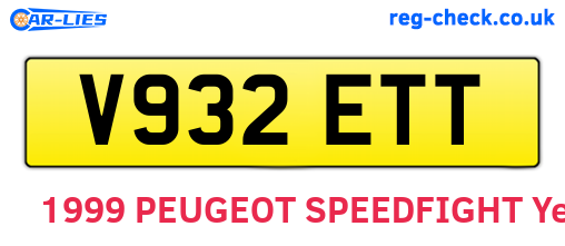 V932ETT are the vehicle registration plates.