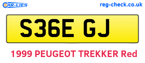 S36EGJ are the vehicle registration plates.