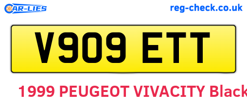 V909ETT are the vehicle registration plates.