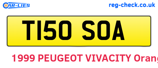 T150SOA are the vehicle registration plates.