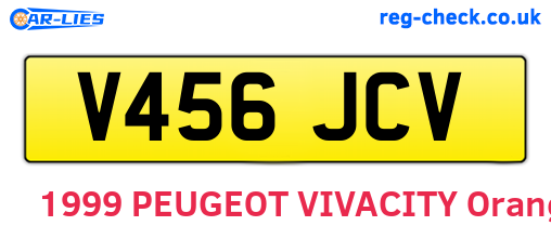 V456JCV are the vehicle registration plates.