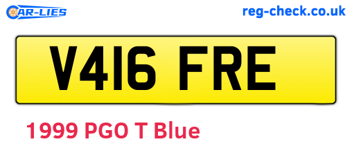 V416FRE are the vehicle registration plates.