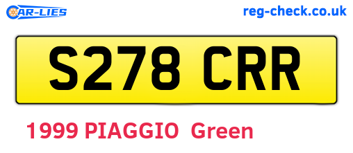 S278CRR are the vehicle registration plates.
