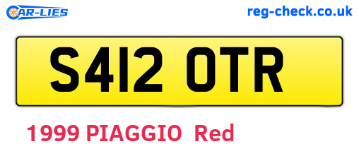 S412OTR are the vehicle registration plates.
