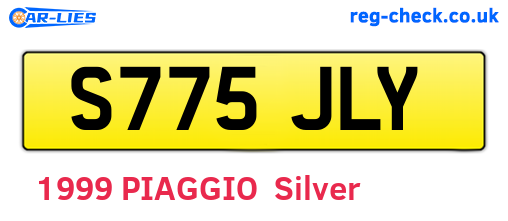 S775JLY are the vehicle registration plates.