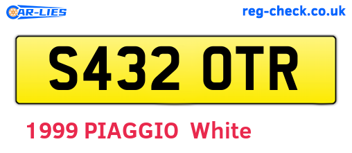S432OTR are the vehicle registration plates.