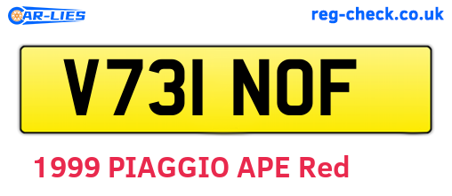 V731NOF are the vehicle registration plates.