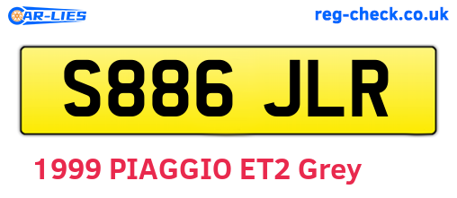 S886JLR are the vehicle registration plates.