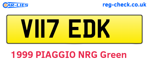 V117EDK are the vehicle registration plates.