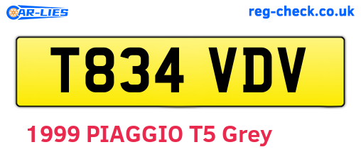 T834VDV are the vehicle registration plates.