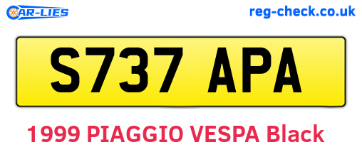 S737APA are the vehicle registration plates.