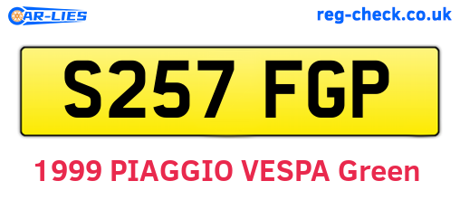 S257FGP are the vehicle registration plates.