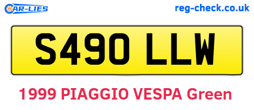 S490LLW are the vehicle registration plates.