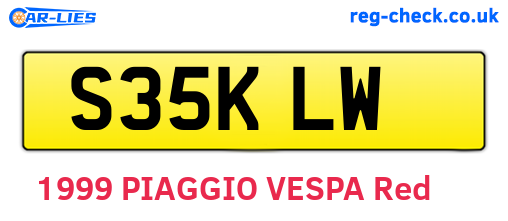 S35KLW are the vehicle registration plates.