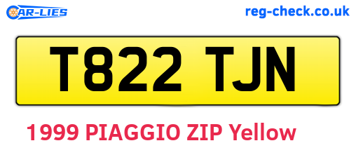 T822TJN are the vehicle registration plates.