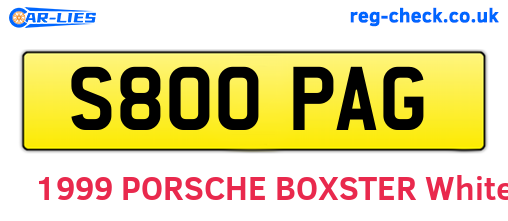 S800PAG are the vehicle registration plates.