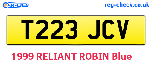 T223JCV are the vehicle registration plates.