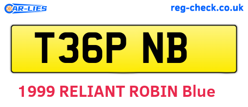 T36PNB are the vehicle registration plates.
