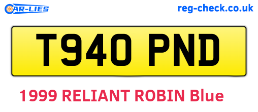T940PND are the vehicle registration plates.