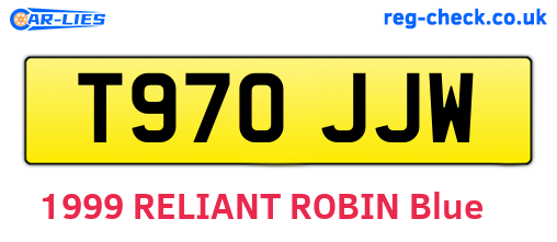 T970JJW are the vehicle registration plates.