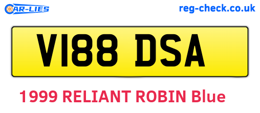 V188DSA are the vehicle registration plates.